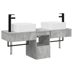 vidaXL Bathroom Furniture Set 3 pcs Concrete Grey Engineered Wood