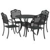 vidaXL Garden Dining Set 5 pcs Black Aluminium