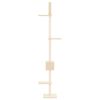 vidaXL Floor to Ceiling Cat Tree Cream 250.5-276.5 cm