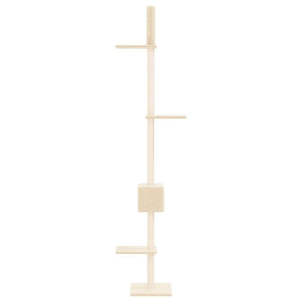 vidaXL Floor to Ceiling Cat Tree Cream 250.5-276.5 cm