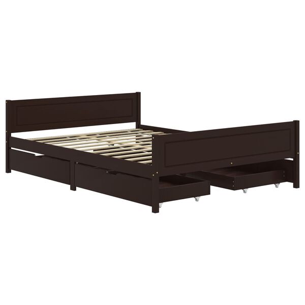 vidaXL Bed Frame without Mattress Dark Brown 160x200 cm Solid Wood