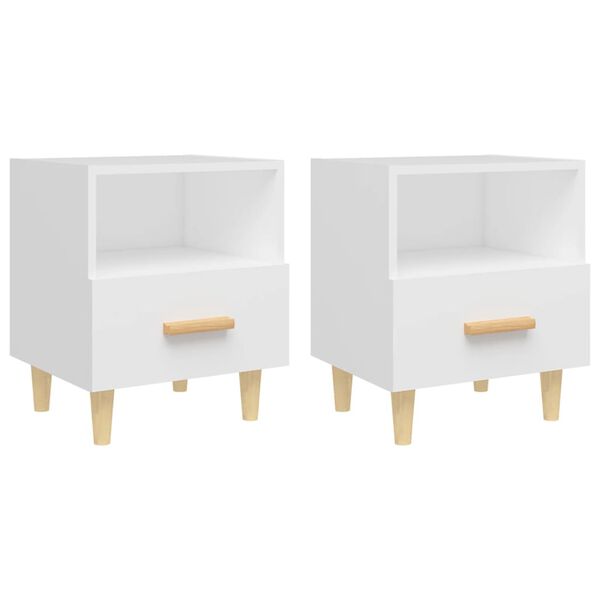 vidaXL Bedside Cabinets 2 pcs White 40x35x47 cm