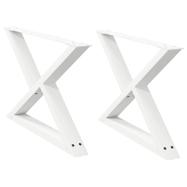 vidaXL Coffee Table Legs 2 pcs White 70x(42-43.3) cm Steel
