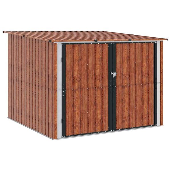 vidaXL Bike Shed 3 pcs Brown 215 x 206 x 157 cm Metal