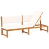 vidaXL Sun Lounger Reclining Brown 200 x 57 x 75cm Solid Acacia wood