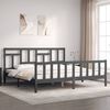 vidaXL Bed Frame without Mattress Grey 200x200 cm Solid Wood Pine