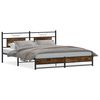 vidaXL Metal Bed Frame without Mattress Smoked Oak 183x213 cm