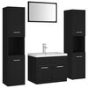 vidaXL Bathroom Furniture Set Black Engineered Wood