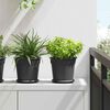 vidaXL Plant Pots 6 pcs Black &Oslash; 19 x 16 cm Plastic