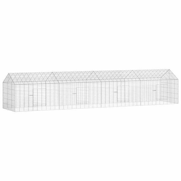 vidaXL Rabbit Cage Silver 400 x 78 x 78 cm Galvanised Steel
