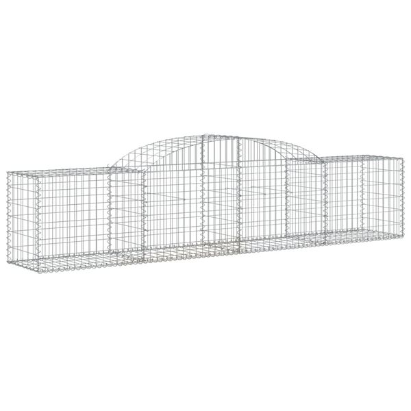 vidaXL Arched Gabion Baskets 11 pcs 300x50x60/80 cm Galvanised Iron