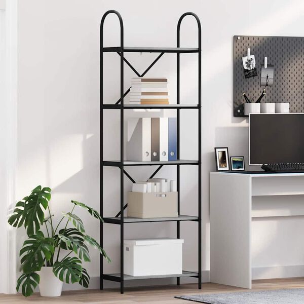 vidaXL Bookshelf Grey Sonoma 60 x 30 x 183 cm Engineered wood