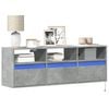 vidaXL TV Wall Cabinet with LED Lights Concrete Grey 130x31x45 cm
