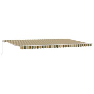 vidaXL Retractable Awning Retractable Manual Multicolour 600 x 350 cm