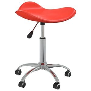 vidaXL Salon Spa Stool | Red | Faux leather, chromed steel | Adjustable Size