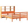 vidaXL Bookcase Bed without Mattress Wax Brown 150x200 cm King Size Solid Wood