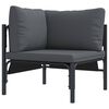 vidaXL Garden Sofa Set with Cushion 7 pcs Black Steel