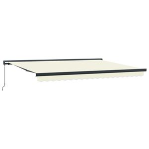 Retractable Awning 400 x 300 cm Canvas and Aluminium Cream and Grey