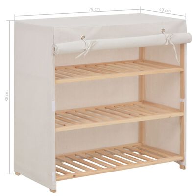 vidaXL Shoe Cabinet with Cover White 79x40x80 cm Fabric