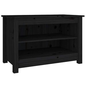 vidaXL Shoe Bench Black 70x38x45,5 cm Solid Wood Pine