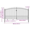 vidaXL Double Door Fence Gate with Spear Top 400x249.5 cm