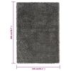 vidaXL High Pile Shaggy Rug Anthracite 140x200 cm 50 mm