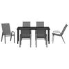 vidaXL Garden Dining Set 7 pcs Grey and Black Powder-coated Steel