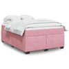 vidaXL Box Spring Bed with Mattress Pink 140x200 cm Velvet