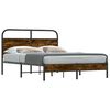 vidaXL Bed Frame Without Mattress 120x190 cm Smoked Oak Engineered Wood