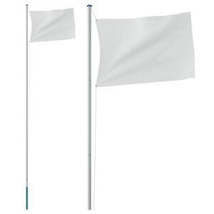vidaXL Sectional Flagpole Silver 6.08 m Aluminium