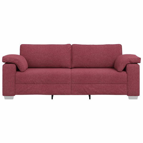 vidaXL Sofa Wine Red 219 x 77 x 82 cm Fabric