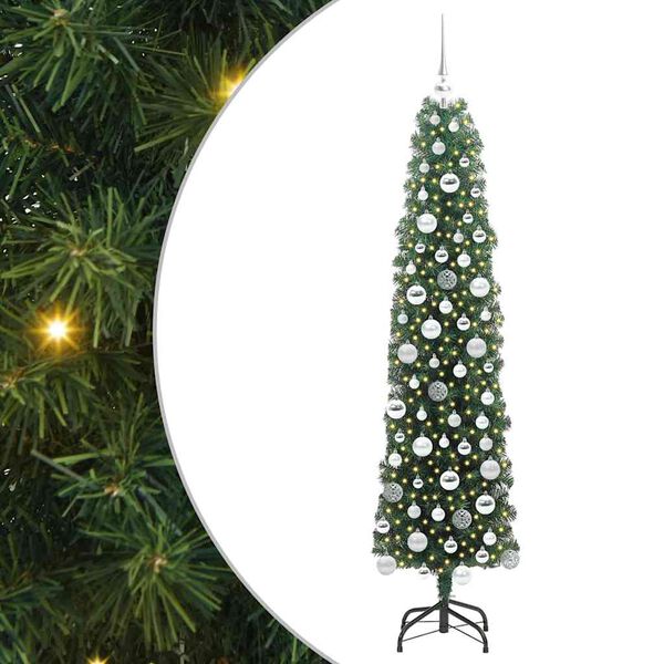 vidaXL Artificial Christmas Tree with 300 LEDs with Stand Green 180 cm