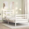 vidaXL Bed Frame without Mattress White Single Solid Wood