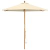 vidaXL Garden Parasol &Oslash; 210 x 237 cm Solid Eucalyptus Wood Cream White