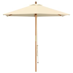 vidaXL Garden Parasol &Oslash; 210 x 237 cm Solid Eucalyptus Wood Cream White