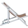 vidaXL Folding Beach Chairs 2 pcs Brown Aluminium and Textilene