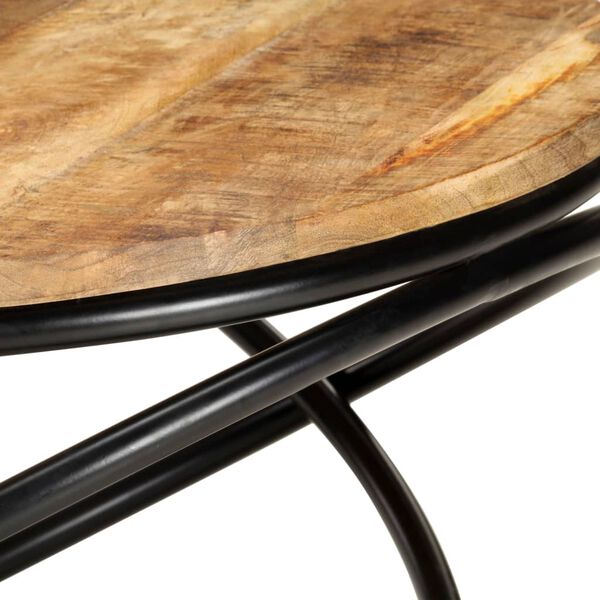 vidaXL Coffee Table Black 60x60x40 cm Solid Rough Mango Wood