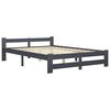 vidaXL Bed Frame without Mattress Dark Grey Solid Pine Wood 120x200 cm