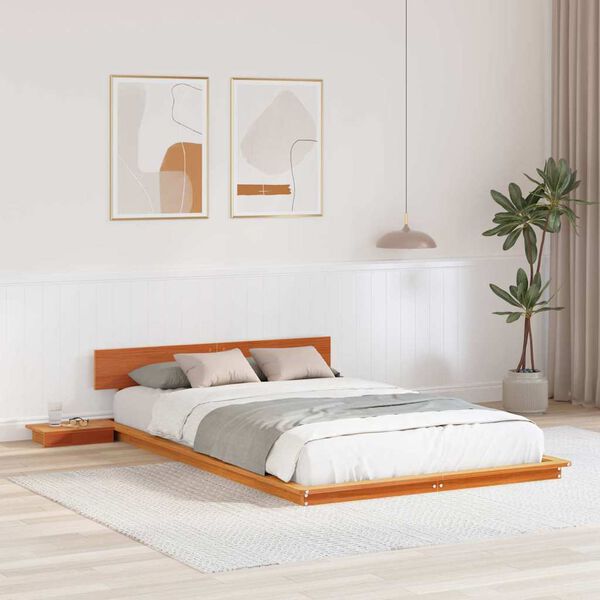 vidaXL Bed Frame Brown 140 x 190 cm Wood