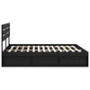 vidaXL Bed Frame with Headboard Black 200 x 200 cm Solid Pine Wood