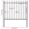 vidaXL Garden Fence Woerden with Spear Top Steel 181x150 cm Black