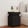 vidaXL Bedside Cabinet with LED Lights Black 35x39x55 cm