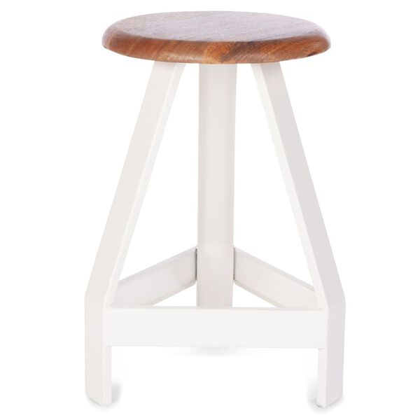 KidsDepot Stool Original 32 cm Mango Wood White