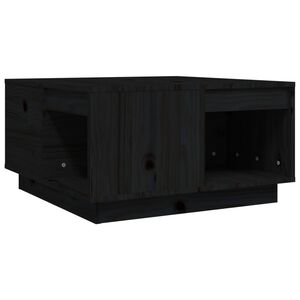 vidaXL Coffee Table Black 60x61x32.5 cm Solid Wood Pine