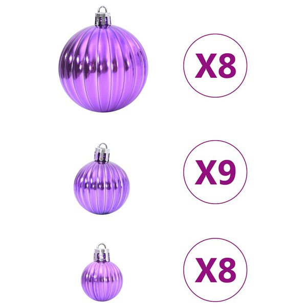 vidaXL Christmas Baubles 100 pcs Lila &Oslash;3/4/6 cm