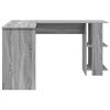 vidaXL Corner Desk Grey Sonoma 140 x 113.5 x 75 cm Engineered Wood