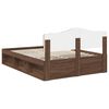 vidaXL Bed Frame with Headboard Brown Oak 140 x 200 cm Solid Pine Wood