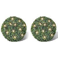 Boxwood Ball Artificial Leaf Topiary Ball 35 cm Solar LED String 2 pcs