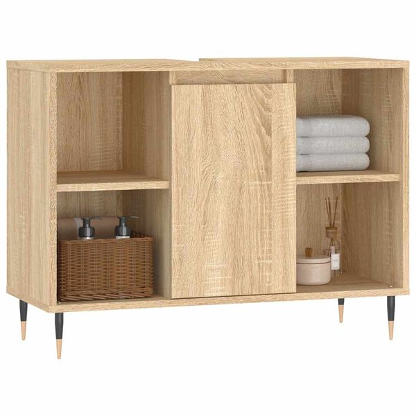 vidaXL Bathroom Cabinet Sonoma Oak 80x33x60 cm Engineered Wood