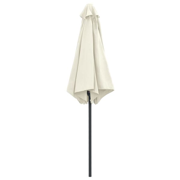 vidaXL Garden Parasol with Aluminium Pole 270x246 cm Sand White